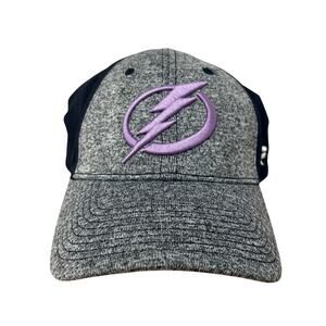 Tampa Bay Lightning Hockey Fights Cancer Purple Logo Hat Cap L/XL Unisex Adult